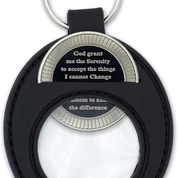 AA Coin Holder KeychainDisplays Both Sides of Sobriety Chip Medallions